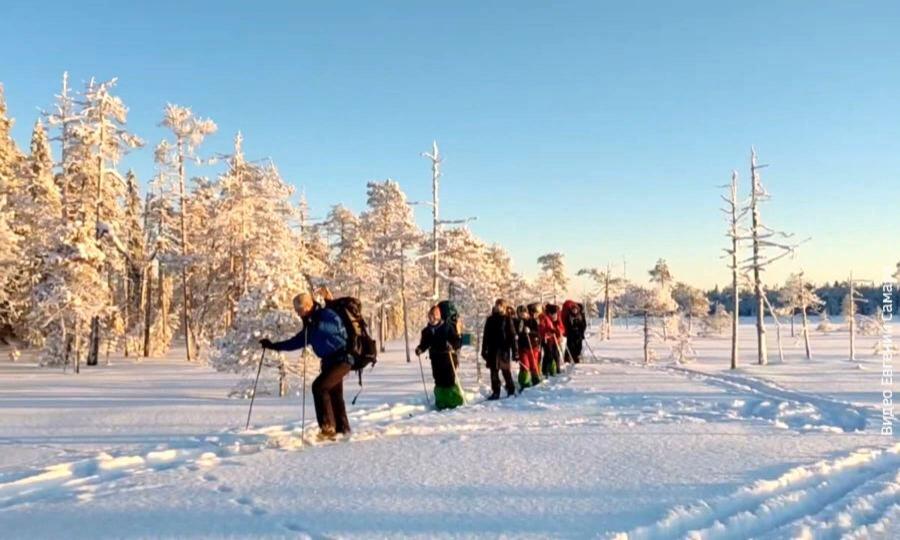 Школьники Поморья завершили пятидневный лыжный поход